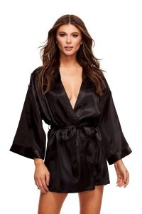 Kimono in raso nero