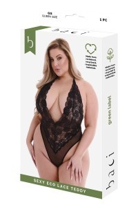 Body in pizzo nero eco collection taglia grande