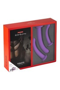 Imbracatura con 3 dildo taglia S,M,L viola