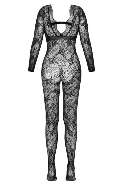 Bodystocking aperta con orli effetto ciglia