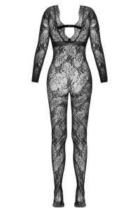 Bodystocking aperta con orli effetto ciglia