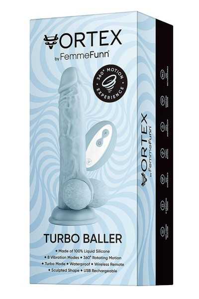 Vibratore realistico Vortex Turbo Baller blu