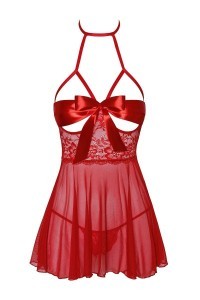 Babydoll e perizoma rosso Red Kiss 247