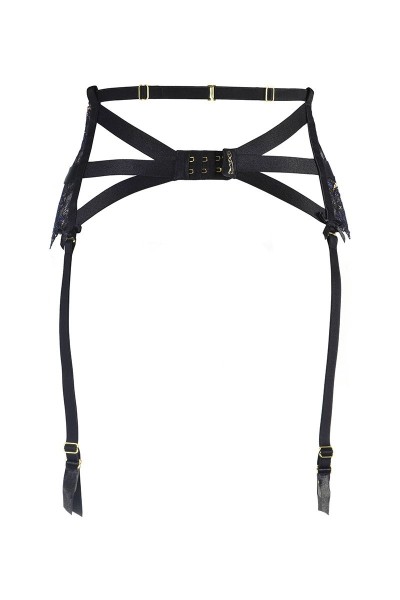 Cintura reggicalze in pizzo nero V-10362