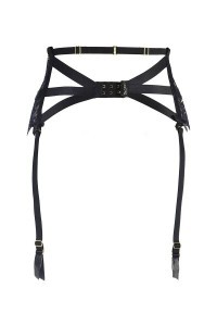 Cintura reggicalze in pizzo nero V-10362