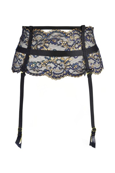 Cintura reggicalze in pizzo nero V-10362