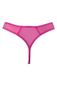 Perizoma rosa in tulle e ricami