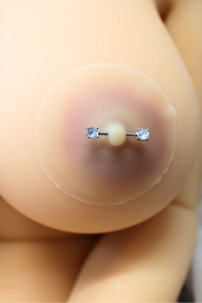 Copricapezzoli piercing a barra con diamanti finti