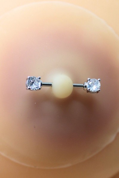 Copricapezzoli piercing a barra con diamanti finti