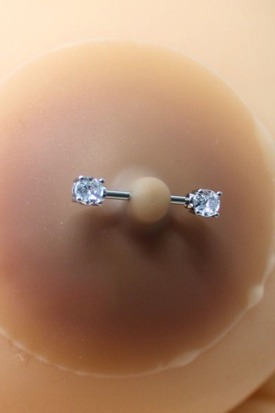 Copricapezzoli piercing a barra con diamanti finti