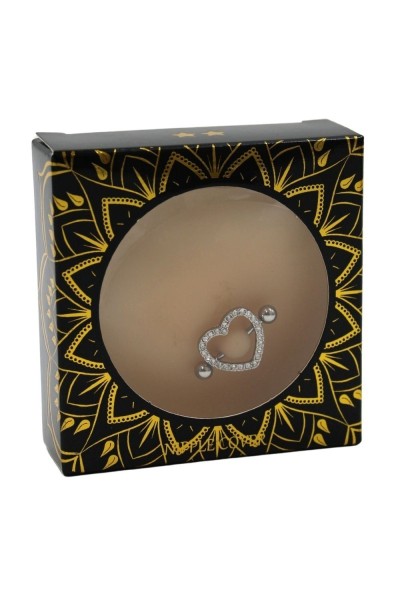 Copricapezzoli piercing a forma di cuore con diamanti finti