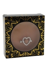 Copricapezzoli piercing a forma di cuore con diamanti finti