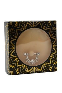 Copricapezzoli piercing mezzo anello con diamante finto