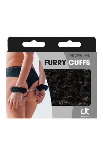 Manette in metallo con peluche nero