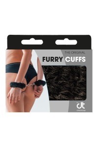 Manette in metallo con peluche nero