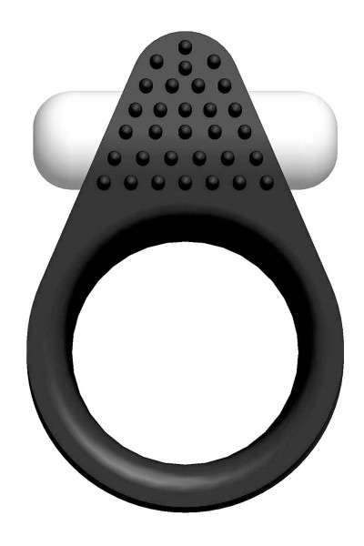 Anello vibrante e stimolante in silicone nero