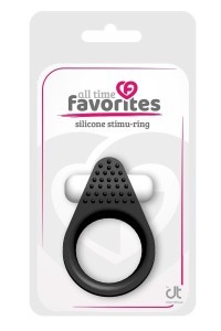 Anello vibrante e stimolante in silicone nero