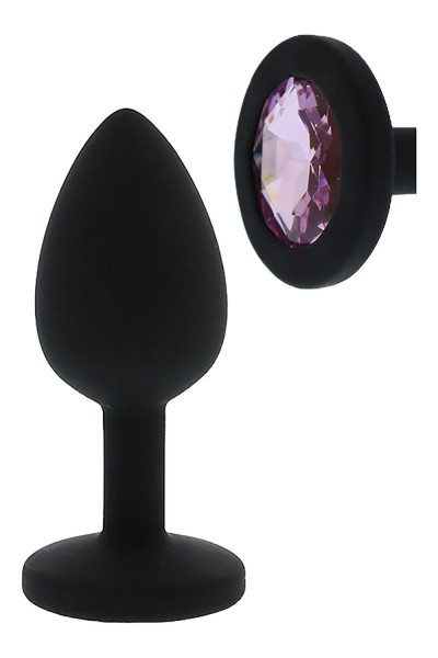 Plug anale con diamante viola 7 cm