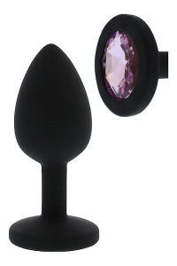 Plug anale con diamante viola 7 cm