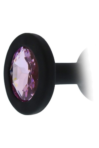 Plug anale con diamante viola 7 cm