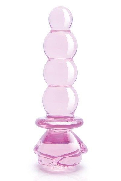 Dildo anale in vetro Rosebud Beaded Plug