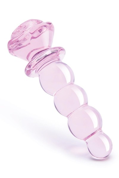 Dildo anale in vetro Rosebud Beaded Plug