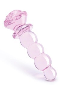 Dildo anale in vetro Rosebud Beaded Plug