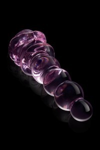 Dildo anale in vetro Rosebud Beaded Plug