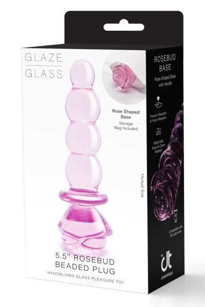 Dildo anale in vetro Rosebud Beaded Plug