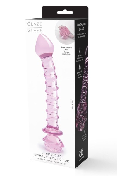 Dildo in vetro Rosebud Spiral G-Spot