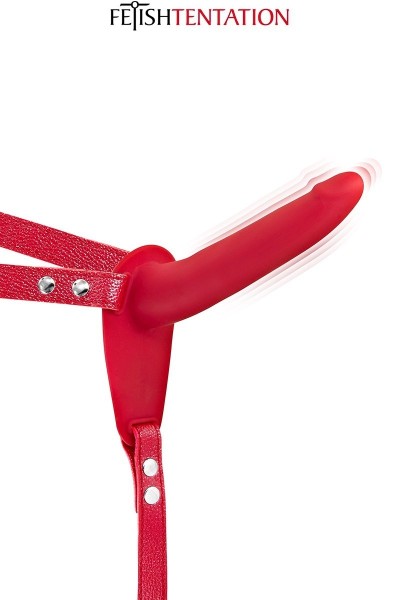Strap on vibrante 15,5 cm rosso