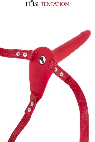 Strap on vibrante 15,5 cm rosso