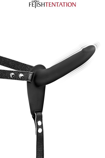 Strap on vibrante 15,5 cm nero