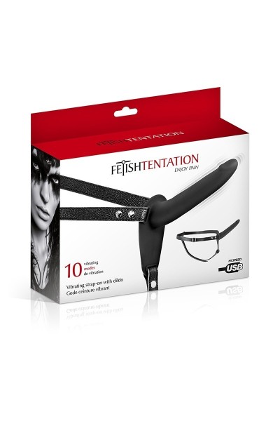 Strap on vibrante 15,5 cm nero