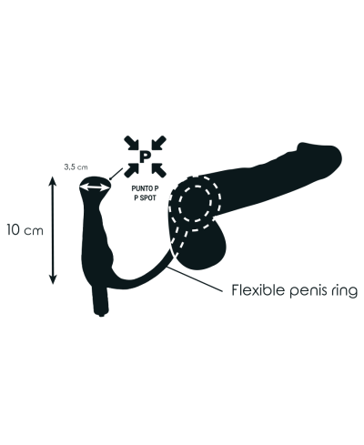 Stimolatore prostata con anello fallico 10cm - Addicted Toys