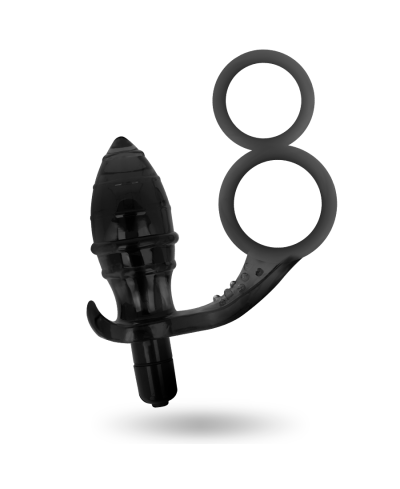Plug anale vibrante con doppio anello fallico - Addicted Toys