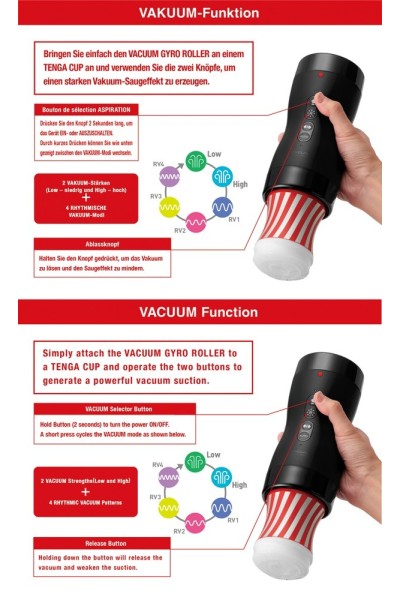 Masturbatore Vacuum Gyro Roller