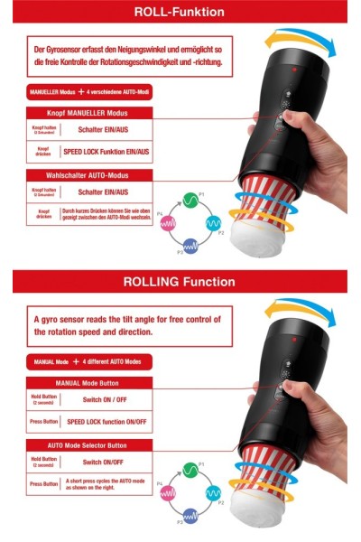 Masturbatore Vacuum Gyro Roller