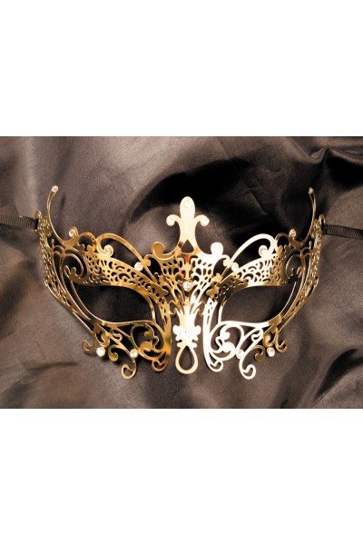 Maschera veneziana Lucia dorata con strass