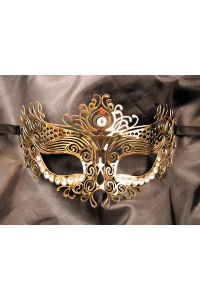 Maschera veneziana Ornella dorata con strass - Be lily