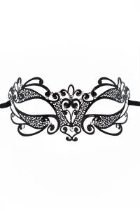 Maschera veneziana Gaia nera con strass