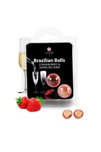 Lubrificante Brazilian Balls fragole e champagne 2 pz.