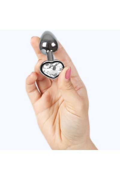 Plug anale Secret Pleasure Heart trasparente 7 cm