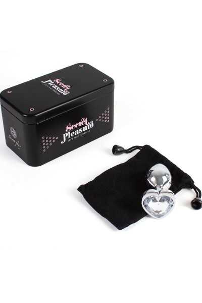 Plug anale Secret Pleasure Heart trasparente 7 cm