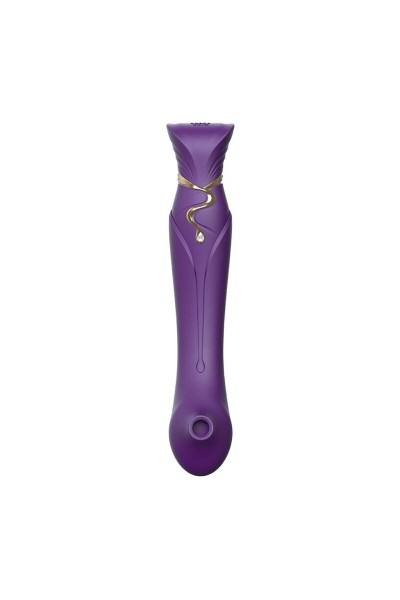 Vibratore punto G e stimolatore clitorideo Queen Set viola