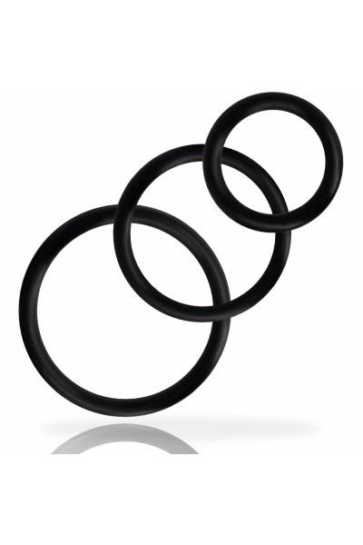 Set 3 anelli fallici nero n.1 - Addicted Toys