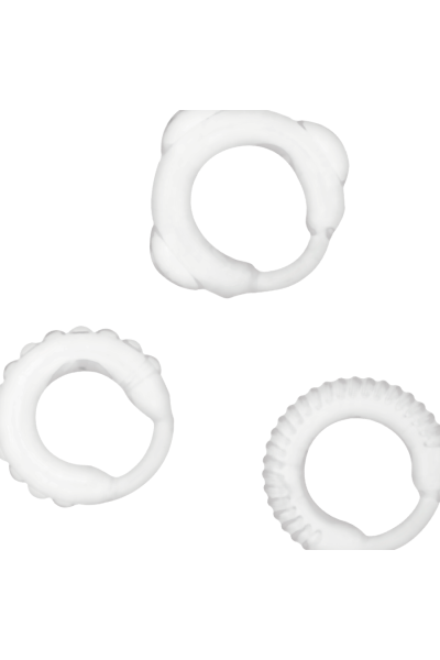 Set 3 anelli fallici trasparenti n.3 - Addicted Toys