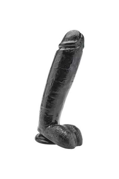 Dildo realistico con testicoli 25,5 cm nero