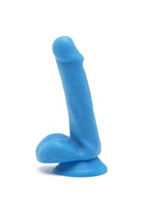 Dildo realistico con testicoli Happy Dicks 12 cm blu