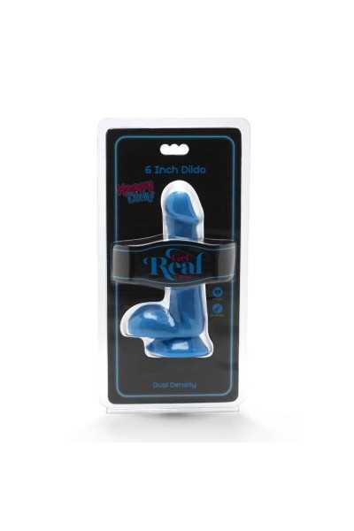 Dildo realistico con testicoli Happy Dicks 12 cm blu